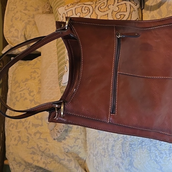 Gianni Conti Elegant Brown Leather Shoulder Bag - Picture 2 of 9